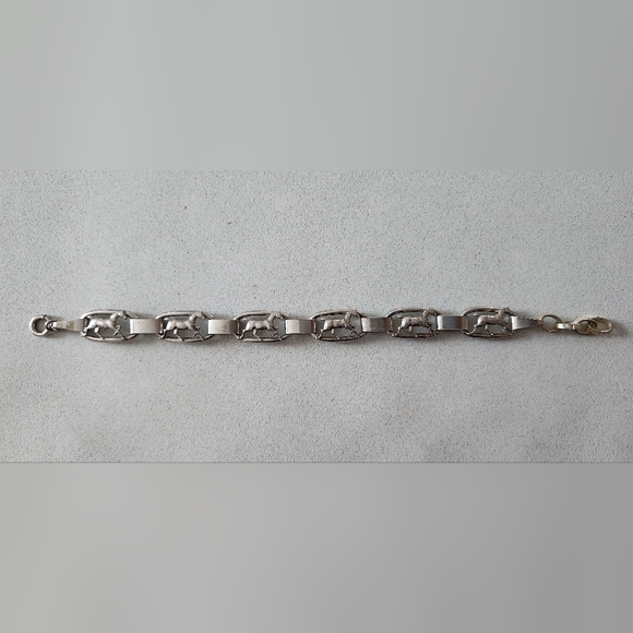 Vintage Sterling Figural Horse Panel Bracelet - Picture 6 of 7